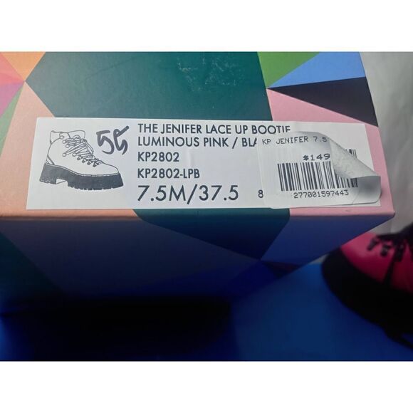 Katy Perry The Jenifer Lace Up Bootie Hot Pink Size 7.5 M-Brand New w/ Box! - Picture 3 of 7